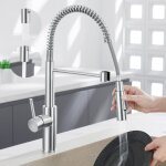 Mitigeur de cuisine avec douchette extractible - robinet de cuisine � ressort avec 2 modes de sortie ...