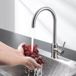 Mitigeur de cuisine monocommande, robinet �vier en acier inox , robinetterie rotatif � 360� - cecipa