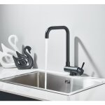 Mitigeur de cuisine rabattable �vier avec bec haut d'�vier � arc �lev� pulv�risateur 180� sous fen�trerobinet ...