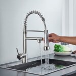 Robinet cuisine avec douchette extractible, mitigeur cuisine cascade avec 3 modes de jet, robinetterie ...