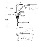 Mitigeur d'�vier bec bas eurosmart noir - grohe