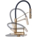 Mitigeur d'�vier de cuisine bec rabattable or bross� gattoni rubinetterie 6015065sg or bross�