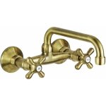 Mitigeur d'�vier de cuisine mural couleur bronze avec bec en u gattoni 7559 / rev0 bronze