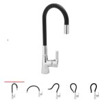 Mitigeur vier avec douchette flexible couleur noir