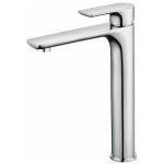 Mitigeur lavabo design � bec haut grand robinet salle de bain chrom� avec mousseur d�montable robinet ...