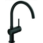 Grohe ? mitigeur monocommande �vier noir ? bec col de cygne pivotant 360� ? finition velvet black r�sistante ...