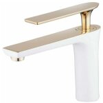 Mitigeur de lavabo robinet d'�vier de salle de bain blanc / or peinture mitigeur de lavabo mitigeur lavabo ...