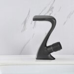 Mitigeur de lavabo, robinets d'�vier de salle de bains, robinet noir, grue � trou unique, robinet de ...