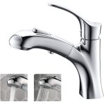 Mitigeur de lavabo robinet salle de bain avec douchette extractible jets d?eau mitigeur lavabo en laiton ...