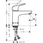 Hansgrohe - mitigeur lave - mains 80 sans tirette ni vidage chrome + nettoyant briochin Hansgrohe - mitigeur lave - mains 80 sans tirette ni vidage chrome + nettoyant briochin