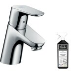 Hansgrohe - mitigeur lave - mains focus 70 sans tirette ni vidage chrome + nettoyant briochin Hansgrohe - mitigeur lave - mains focus 70 sans tirette ni vidage chrome + nettoyant briochin