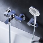 Am. pm - mitigeur m�canique de baignoire avec douchette et support robinet salle de bain chrom�, fxa15000 ...