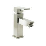 Pro et discount - mitigeur robinet de lavabo a bec fixe finition acier bross� cartouche c�ramique