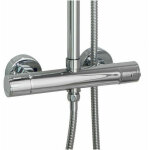 Mitigeur thermostatique rond double sortie pour colonne douche - chrom�