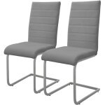 Lot de 2 chaises de salle à manger, gris, en simili, design cantilever, chaise pied luge, assise rembourré, ... Lot de 2 chaises de salle à manger, gris, en simili, design cantilever, chaise pied luge, assise rembourré, ...