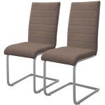 Ml - design lot de 2 chaises de salle à manger, marron, en simili, design cantilever, chaise pied luge, ... Ml - design lot de 2 chaises de salle à manger, marron, en simili, design cantilever, chaise pied luge, ...