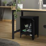 Armoire de classement, 40x30x57, 5 cm, noir, en acier, classeur de bureau avec 4 pieds amovibles, petite ...