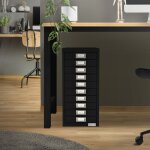 Armoire  dossiers avec 10 tiroirs, avec porte - tiquette, 28x38x60 cm, noir, en acier, classeur pour ...