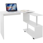 Ml - design - bureau d'angle pivotant 90�, forme de l, 150x88x75 cm, mdf blanc brillant, combinaison ...