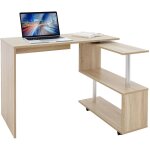 Ml - design ? bureau d'angle pivotant 90� ? forme de l 150x88x75 cm ? mdf ch�ne sonoma ? 4 roulettes ...