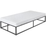 Ml - design - cadre de lit anthracite 90x200 cm avec matelas h:16 cm, sommier à lattes intégré, lit métallique ... Ml - design - cadre de lit anthracite 90x200 cm avec matelas h:16 cm, sommier à lattes intégré, lit métallique ...