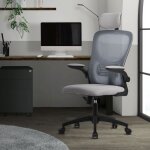 Ml - design - chaise de bureau ergonomique, gris, en maille, appui - tte et accoudoirs rglables, soutien ...