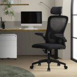 Ml - design chaise de bureau ergonomique, noire, en maille, appui - t�te et accoudoirs r�glables, soutien ...