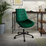 Ml - design - chaise de bureau, vert, en velours, r�glable en hauteur, assise rembourr�e avec pi�tement ...
