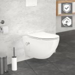 Ml - design - ecd germany wc suspendu sans bride, long 52 cm, blanc, avec fonction bidet, rev�tement ...