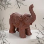Figurine el�phant marron 36x19x39 cm, finition orientale, int�rieur / ext�rieur, statue el�phant porte ...