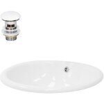 Ml - design lavabo en cramique blanc 49x19, 5x40, 5 cm avec garniture de vidage 1 1 / 4  universel et ...