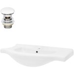 Ml - design lavabo en cramique blanc 86x21, 5x51, 5 cm avec garniture de vidage 1 1 / 4  universel et ...
