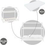 Ml - design - lit d'enfant forme maison 80 x 160 cm blanc avec matelas � mousse froide sommier � lattes ...
