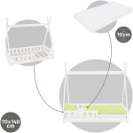 Ml - design lit enfant tipi 70x140 cm blanc avec matelas à mousse froide polyester, housse amovible, ... Ml - design lit enfant tipi 70x140 cm blanc avec matelas à mousse froide polyester, housse amovible, ...