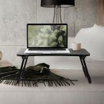 Table pour ordinateur portable pliante, 60x40 cm, noir, avec 4 prises de charge usb, lampe usb, ventilateur, ...