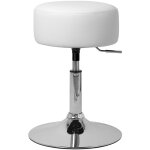 Ml - design tabouret de travail, rond, blanc, � 33 cm, hauteur r�glable 52 - 65 cm, synth�tique / acier ...