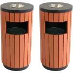 2 poubelles bois d'extrieur 29 l et cendrier