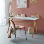 Bureau scandinave chne et blanc 150cm