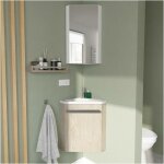 Mob - in - ensemble lave - mains angle suspendu avec armoire toilette d'angle