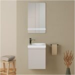Ensemble lave - mains suspendu avec miroir tablette