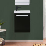 Ensemble lave - mains suspendu nevada avec robinet noir