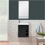 Ensemble lave - mains hampton avec rangement lat�ral et miroir tablette