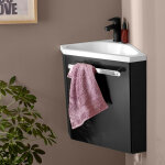 Mob - in - ensemble lave - mains d'angle suspendu avec robinet noir Mob - in - ensemble lave - mains d'angle suspendu avec robinet noir