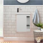 Mob - in - meuble lave - mains suspendu hampton avec vasque en rsine blanc