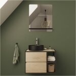 Mob - in - ensemble meuble simple vasque 70 cm + vasque diego + miroir sorrento