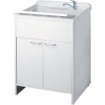 Negrari - bac  laver avec meuble en pvc blanc 60x60 cm mod. garden