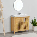 [en. casa] - meuble sous vasque ingmars� avec 2 portes en bambou 60 x 67 x 30 cm