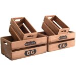 Mobili rebecca - rebecca mobili lot de 4 caisses boites bois marron shabby vintage 15x35x22