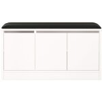 Banc � chaussures rebecca mobili cocos 46x89, 5x35, 5 panneau de particules simili - cuir blanc gris ...