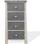 Mobili rebecca - rebecca mobili chiffonnier 4 tiroirs bois gris vintage 73x37x27